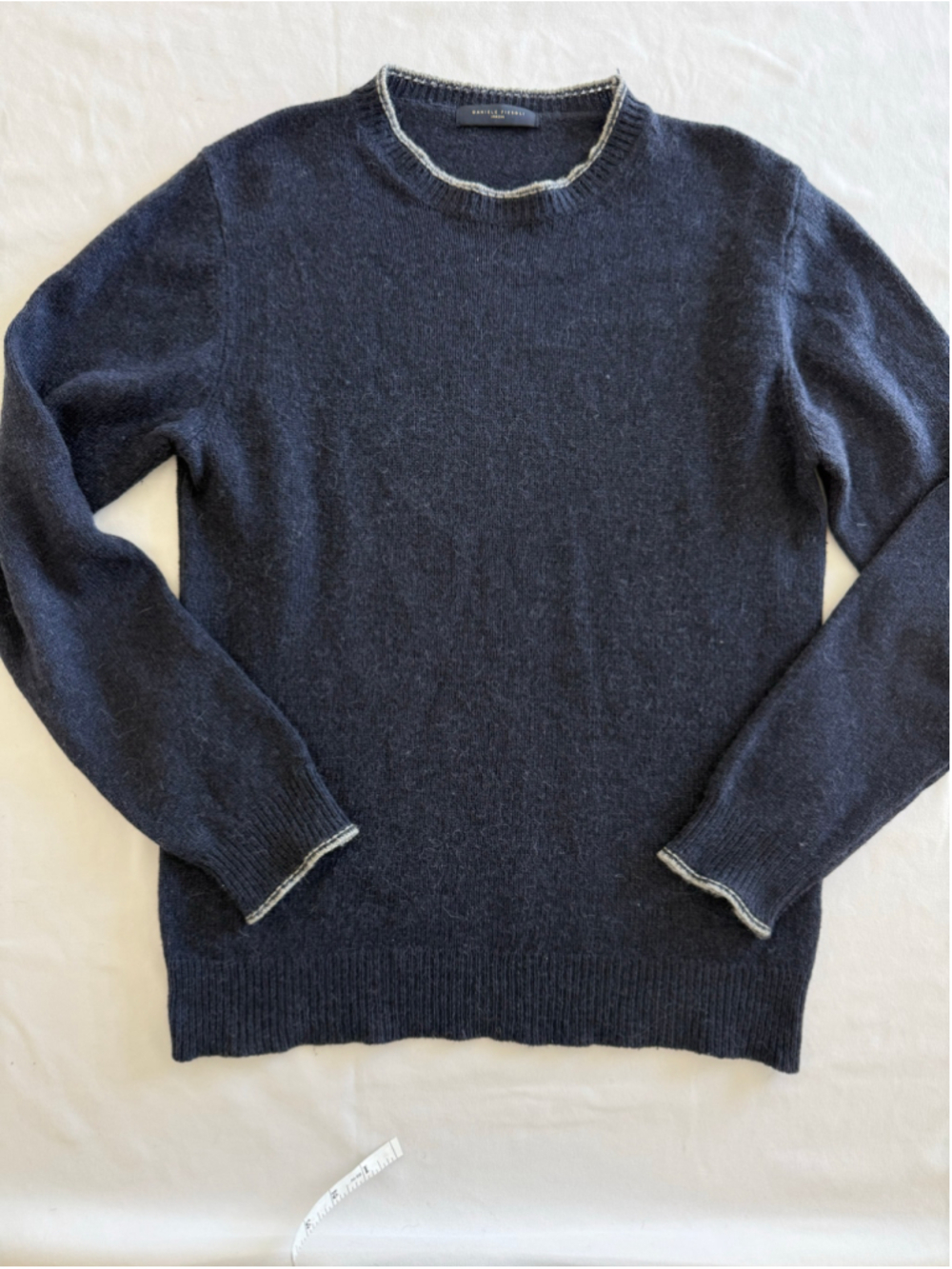 Men's Daniele Fiesoli Crewneck Sweater Navy Grey Size M
